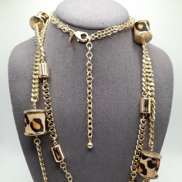 Chico's Animal Print Beaded Chain Belt or Long Necklace, 40 Inches - Picture 10 of 10